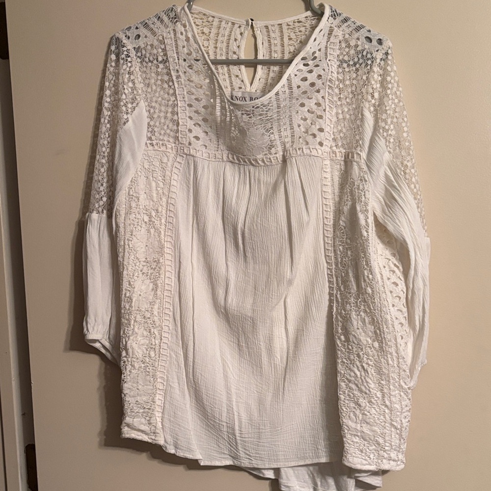 Knox Rose Ivory Lace Detail Blouse